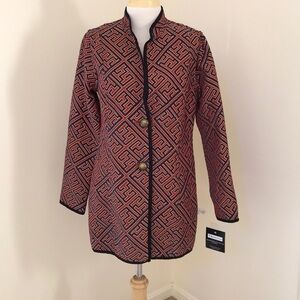 NWT! TRIMDIN XS Brown/ navy reversible jacket .
